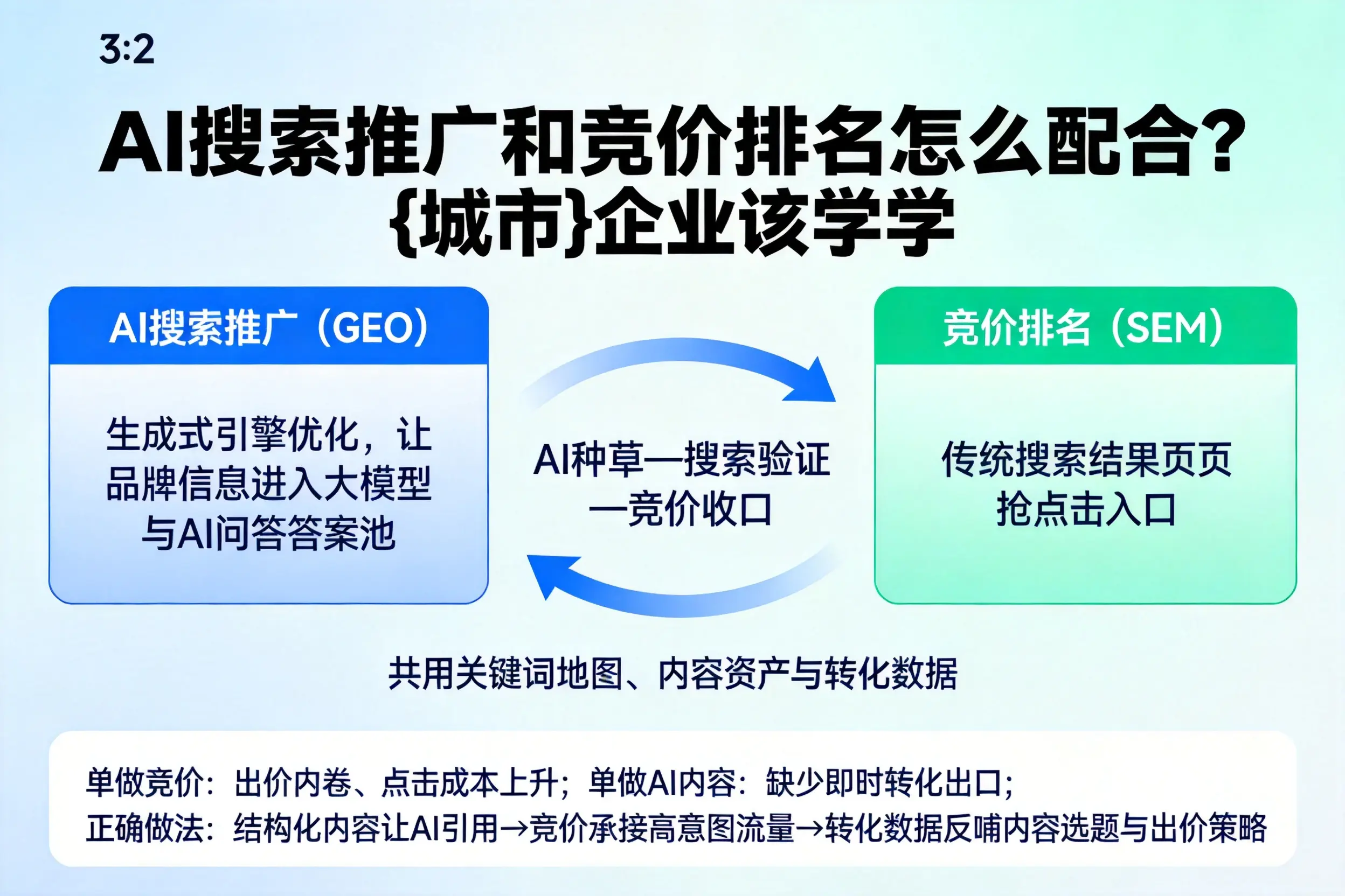 AI搜索推广和竞价排名怎么配合?淮北企业该学学