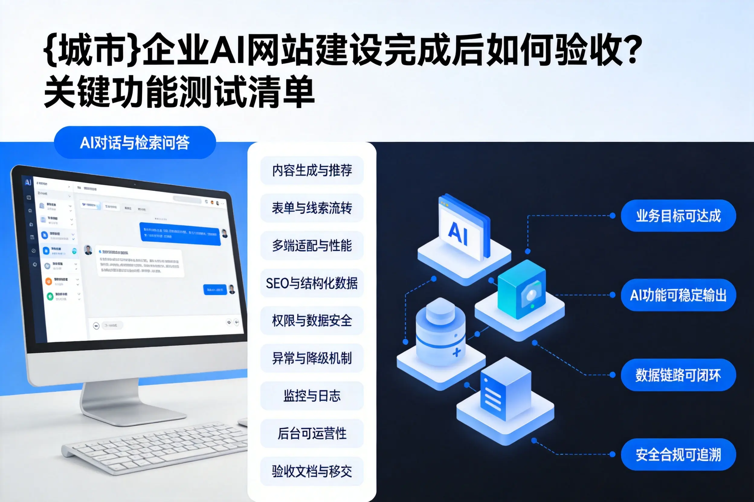 淮北企业AI网站建设完成后如何验收？关键功能测试清单